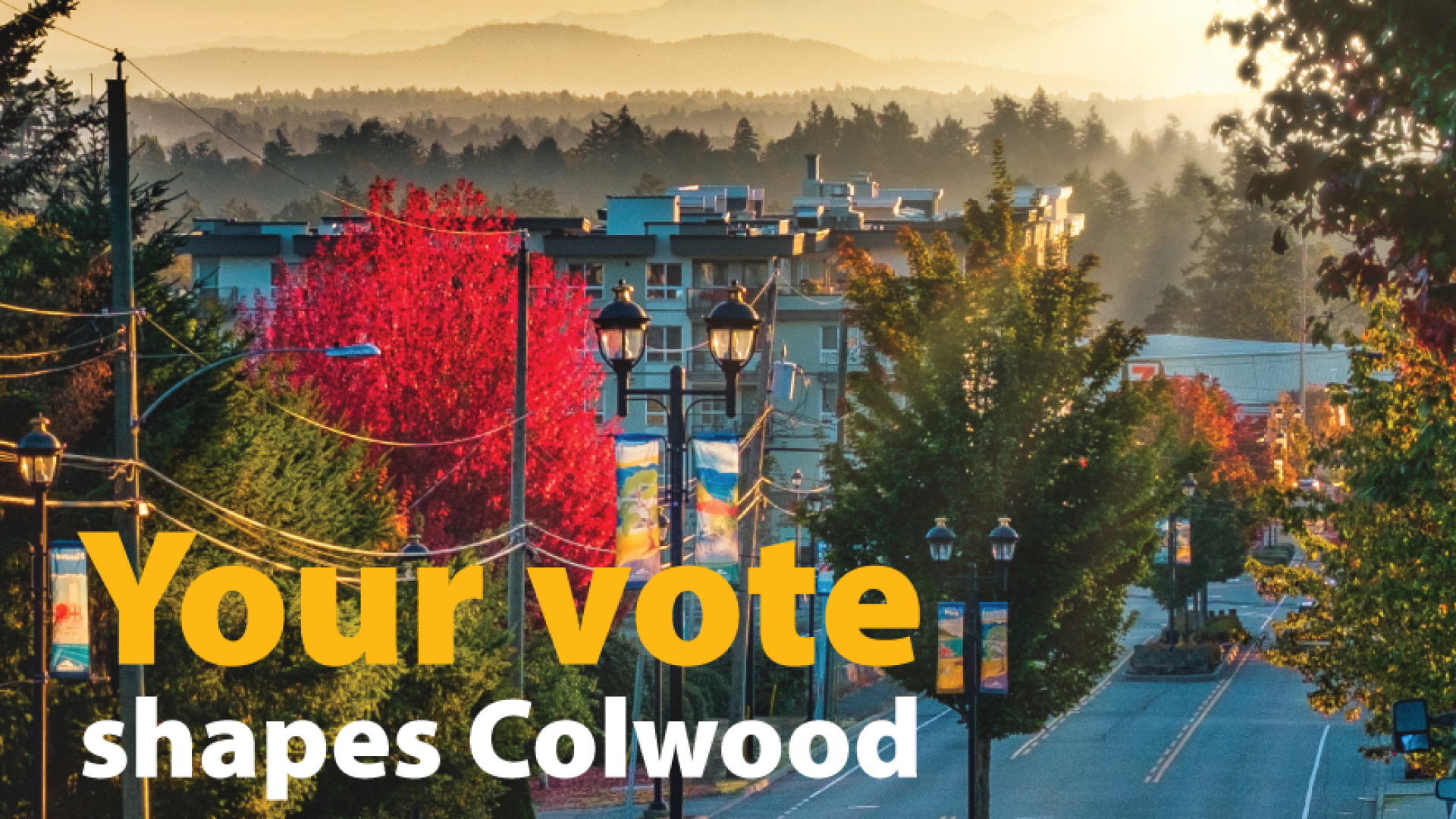 image of Colwood wale road at sunrise