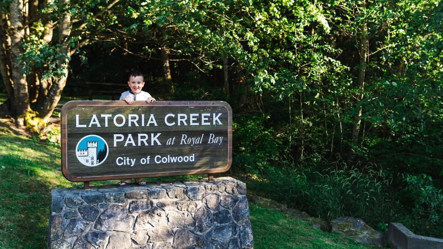 latoria creek park sign