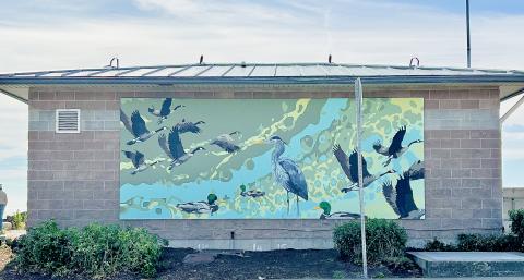 lagoon washroom mural