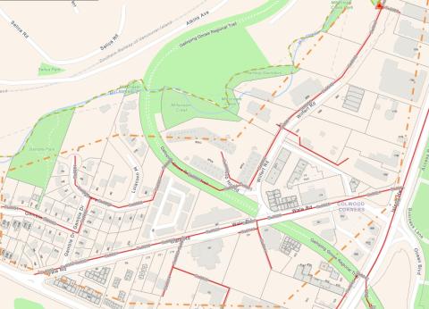 map of Wilfert Catchement sewer smoke testing