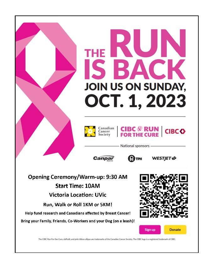 CIBC Run for the Cure flyer for October 1, 2023, in Victoria.