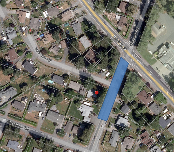 map of sewer connection location on wishart road