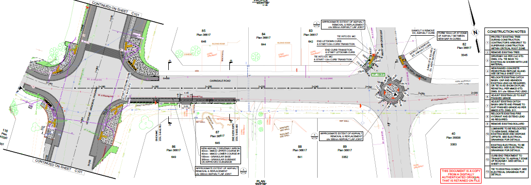 intersection upgrade drawing